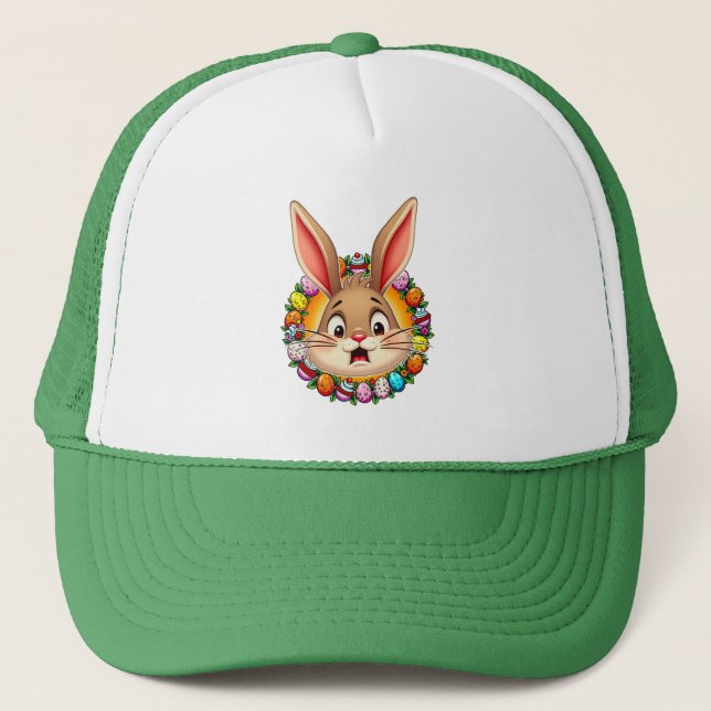 Smiling Easter Bunny – Floral Frame boné Keps (Framsida)