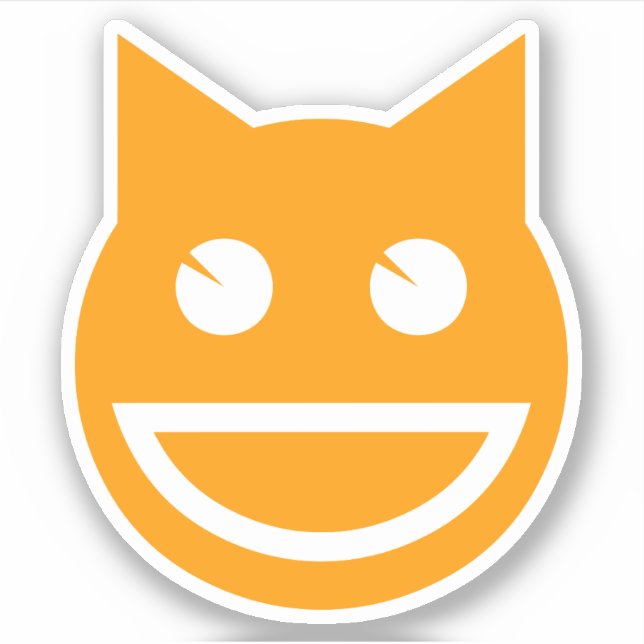 Smiling Emoji Cat Klistermärken (Framsida)