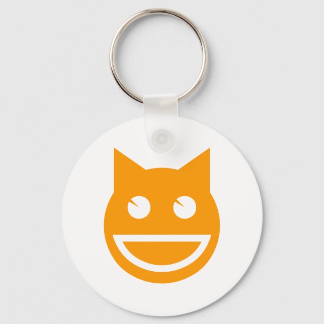Smiling Emoji Cat Nyckelring (Framsida)