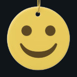 Smiling Emoji Julgransprydnad Keramik<br><div class="desc">Enkelt leende ansikte-prydnadsämne. Emoji art 2 av EmojiOne. Licensierad under Kreativ Commons (CC-BY 4.0).</div>