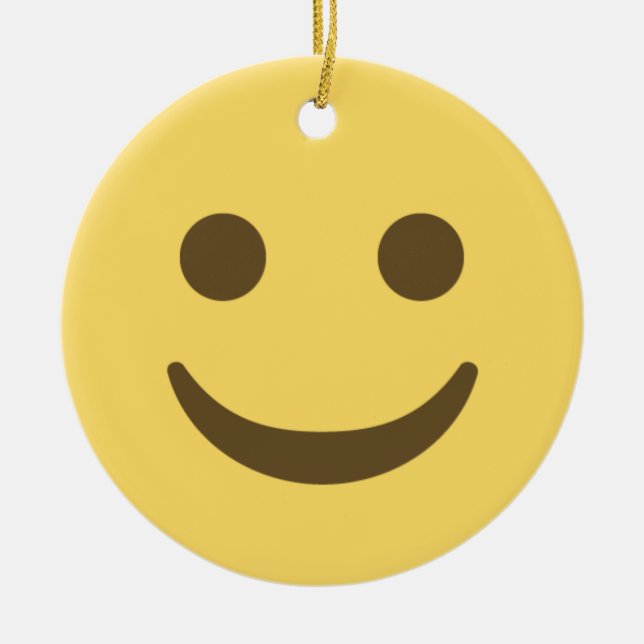 Smiling Emoji Julgransprydnad Keramik (Framsidan)