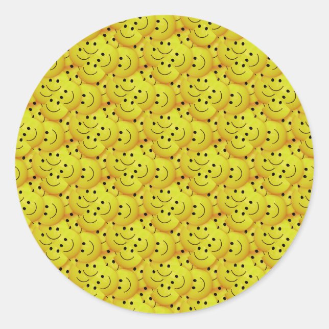 Smiling Faces Runt Klistermärke (Framsida)