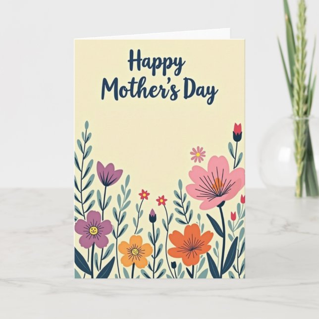 Smiling Flowers Card Kort (Framsida)