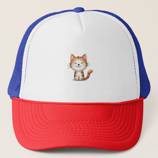 Smiling Ginger Tabby Kitten – Hand-Drawn Illustrat Keps (Framsida)