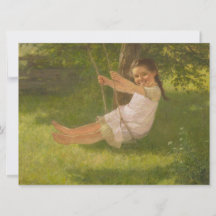 Smiling Girl on a Swing (Vintage Childown)