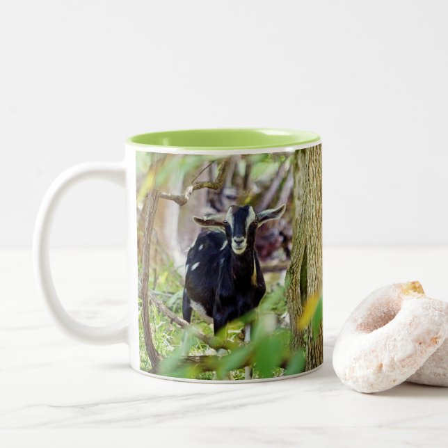 Smiling Goat Två-Tonad Mugg (Med munk)