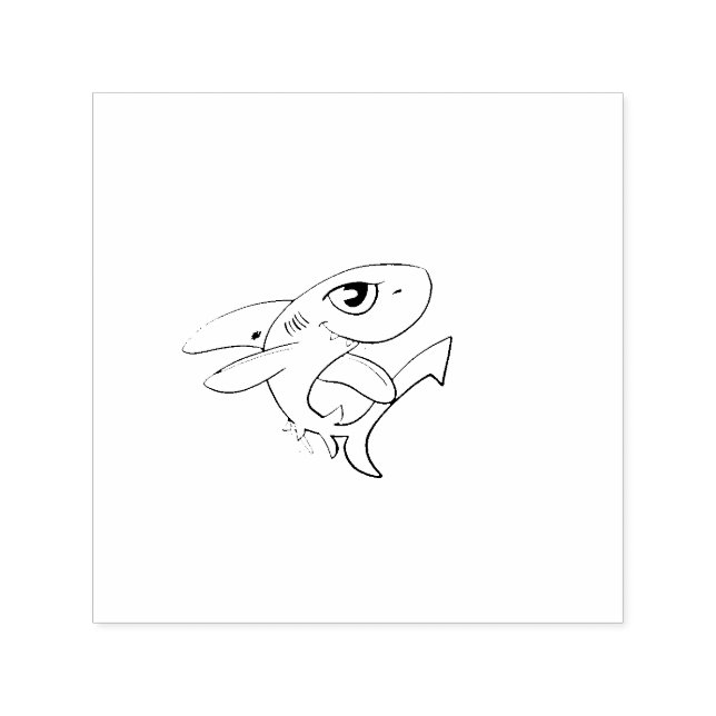Smiling Golden Shark Självfärgande Stämpel (Design)