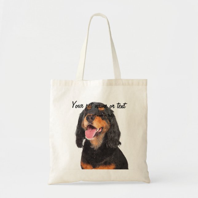 Smiling Gordon Setter Hund Tygkasse (Framsidan)
