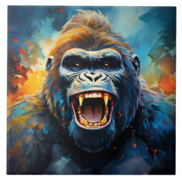 Smiling Gorilla Kakelplatta