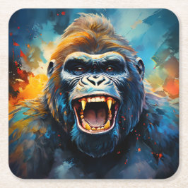 Smiling Gorilla Underlägg Papper Kvadrat