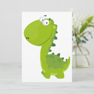 Smiling Grönt Dino Inbjudningar