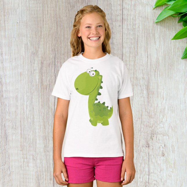 Smiling Grönt Dino T Shirt (Skapare uppladdad)