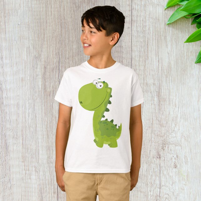 Smiling Grönt Dino T Shirt (Skapare uppladdad)