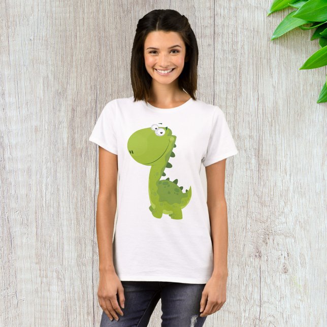 Smiling Grönt Dino T Shirt (Skapare uppladdad)
