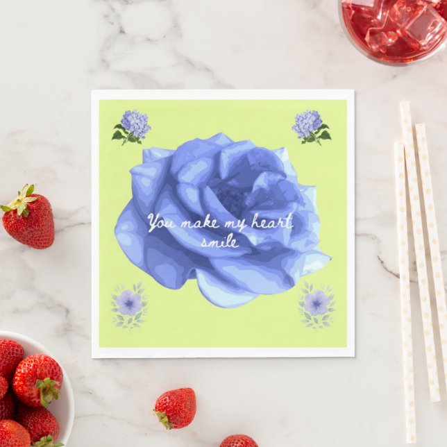 Smiling heart light green pappersservett (Insitu)