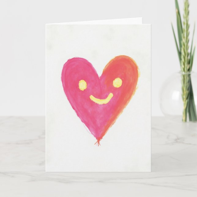 Smiling Heart Love Card Kort (Framsida)