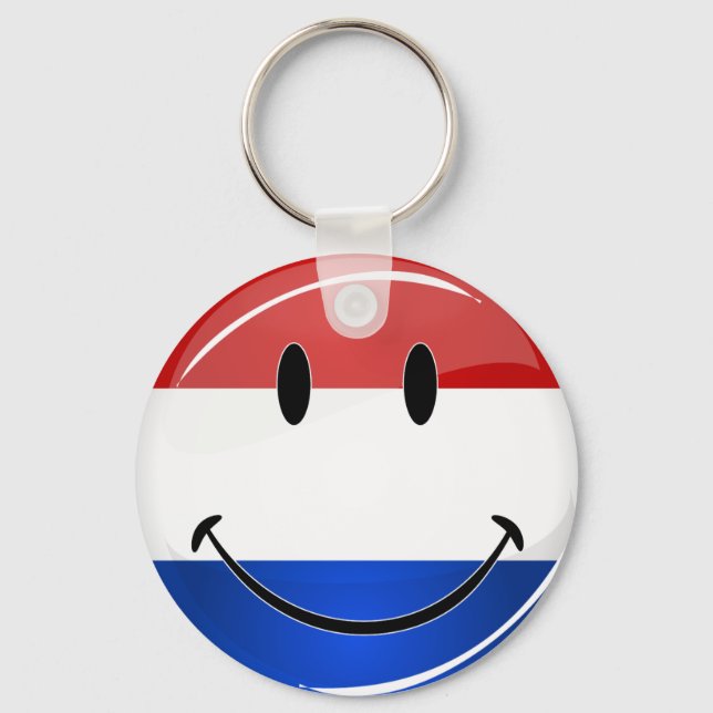 Smiling Holland Netherlands Flagga Nyckelring (Framsida)
