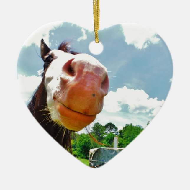 Smiling Horse Julgransprydnad Keramik (Framsidan)