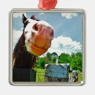 Smiling Horse Julgransprydnad Metall