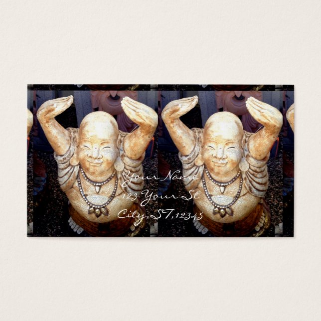 Smiling Hotei Buddhas Visitkort (Framsidan)