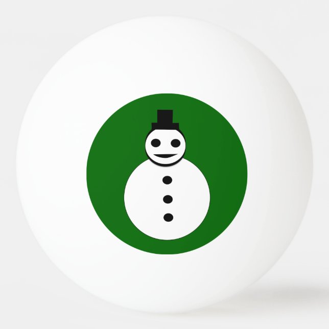 Smiling hristmas Snögubbe Ping Pong Boll (Framsidan)