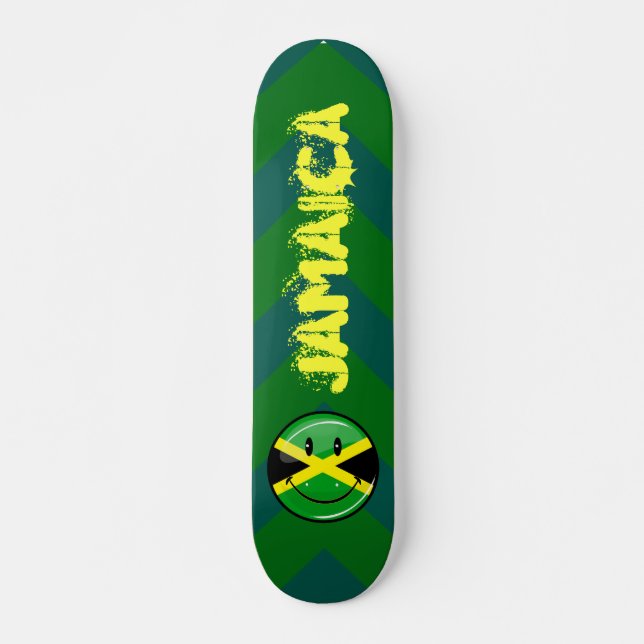 Smiling Jamaican Flagga Skateboard Bräda 20,5 Cm (Framsida)