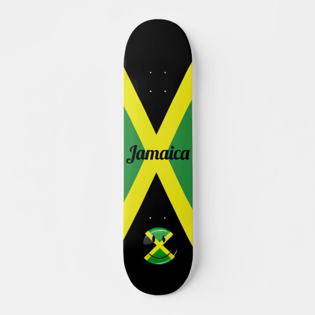 Smiling Jamaican Flagga Skateboard Bräda 21,5 Cm (Framsida)