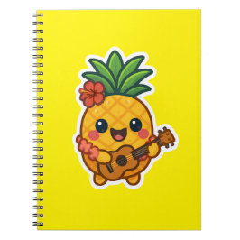 Smiling Kawaii Pineapple - Tropiskt Anteckningsbok