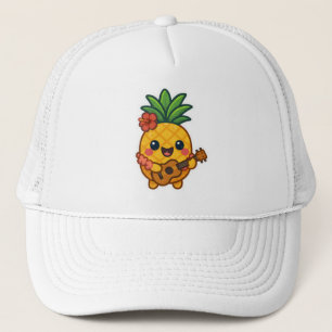 Smiling Kawaii Pineapple - Tropiskt Keps