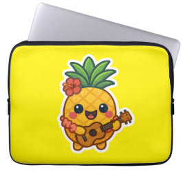 Smiling Kawaii Pineapple - Tropiskt Laptop Fodral