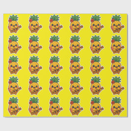 Smiling Kawaii Pineapple - Tropiskt Presentpapper