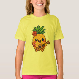 Smiling Kawaii Pineapple - Tropiskt T Shirt