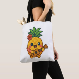 Smiling Kawaii Pineapple - Tropiskt Tygkasse