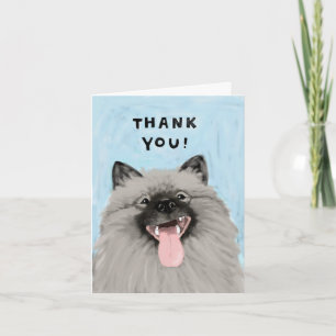 Smiling Keeshond Tack Kort
