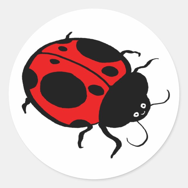Smiling Ladybug - Runt Klistermärke (Framsida)