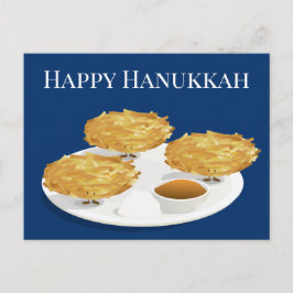 Smiling Latkes Tecknad Hanukkah Vykort