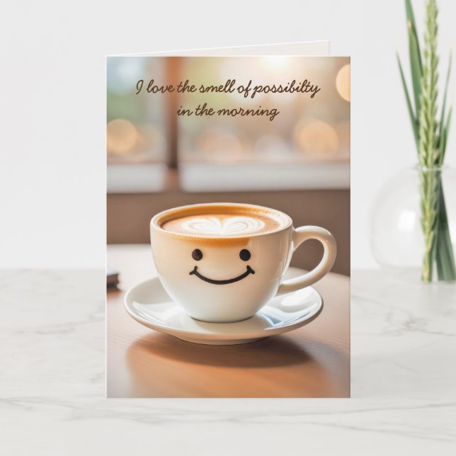 Smiling Latte Birthday Kort (Framsida)