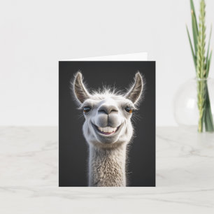 Smiling Llama Close Up Inbjudan