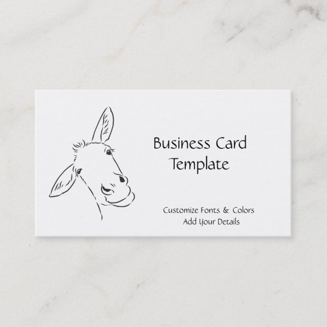 Smiling Logo Donkey Business Card Visitkort (Framsida)
