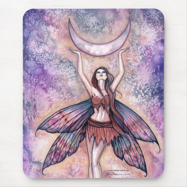 Smiling Måne Fairy Mousepad av Molly Harrison Musmatta (Framsidan)