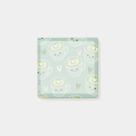 smiling matcha latte cups Post-It Notes Block