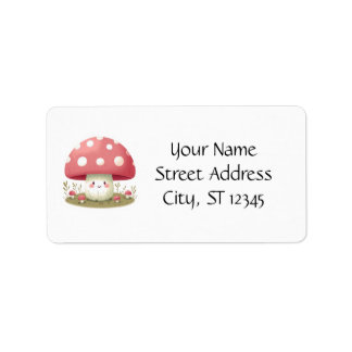 Smiling Mushroom Adressetikett