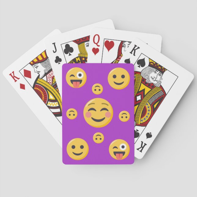 Smiling och Funny Emoji Ansikte Casinokort (Baksidan)
