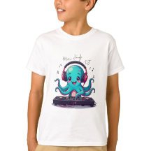 Smiling Octopus DJ, Lycklig Music Jungle T-Shirt