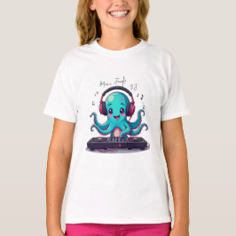 Smiling Octopus DJ, Lycklig Music Jungle T-Shirt