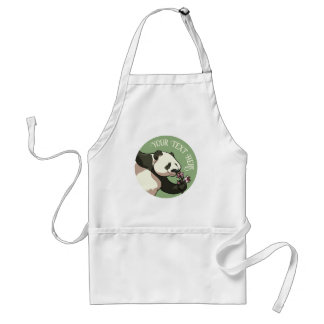 Smiling Panda & Körsbärsblomdesign Anpassad text Förkläde