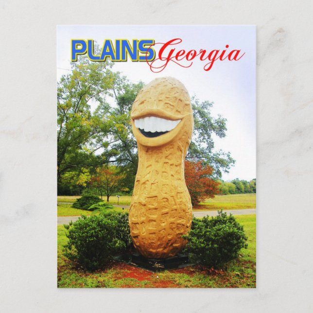 Smiling Peanut Statue, Plains, Georgia Vykort (Framsida)