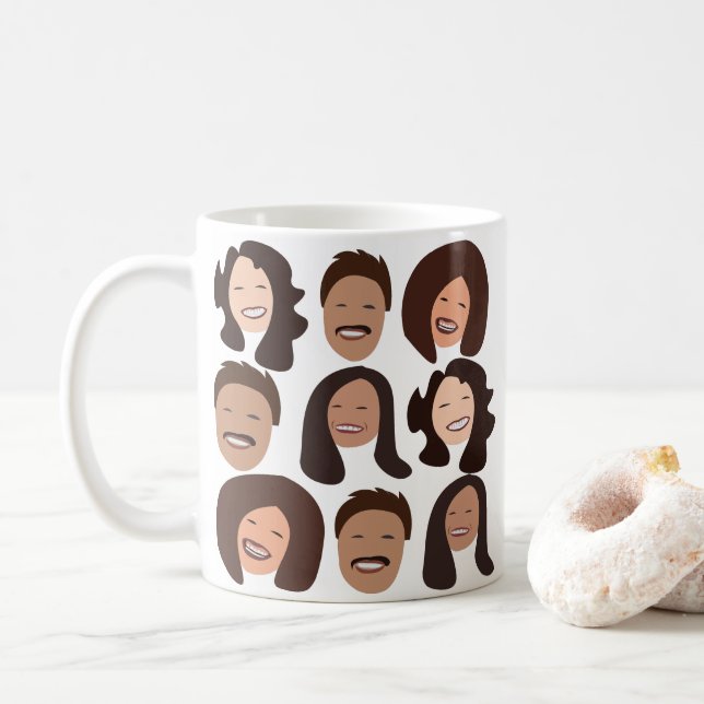 Smiling People Happy Face Kaffemugg (Med munk)