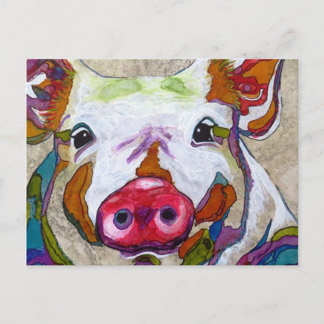 Smiling Piggy Vykort (Framsida)