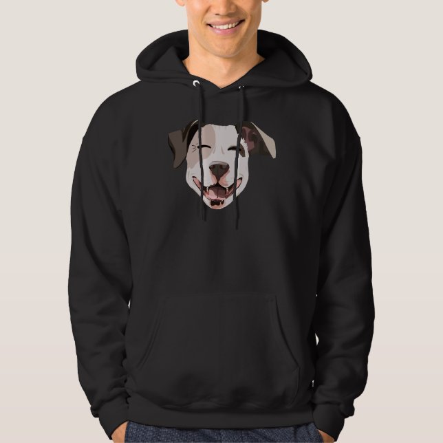 Smiling Pitbull Hoodie (Framsida)